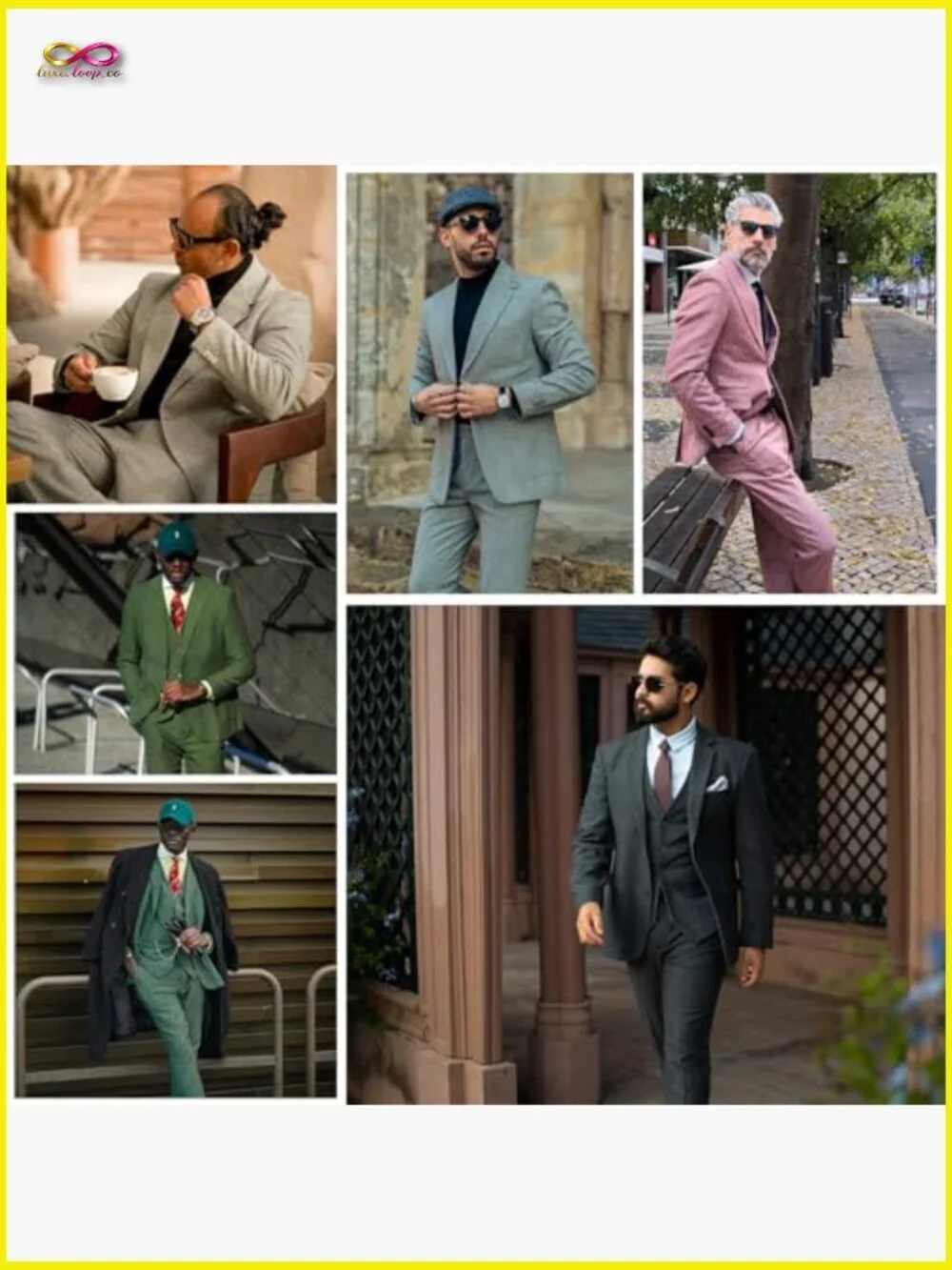 Herringbone Tweed Suit Double Breasted Retro Classic Business Wedding Groom